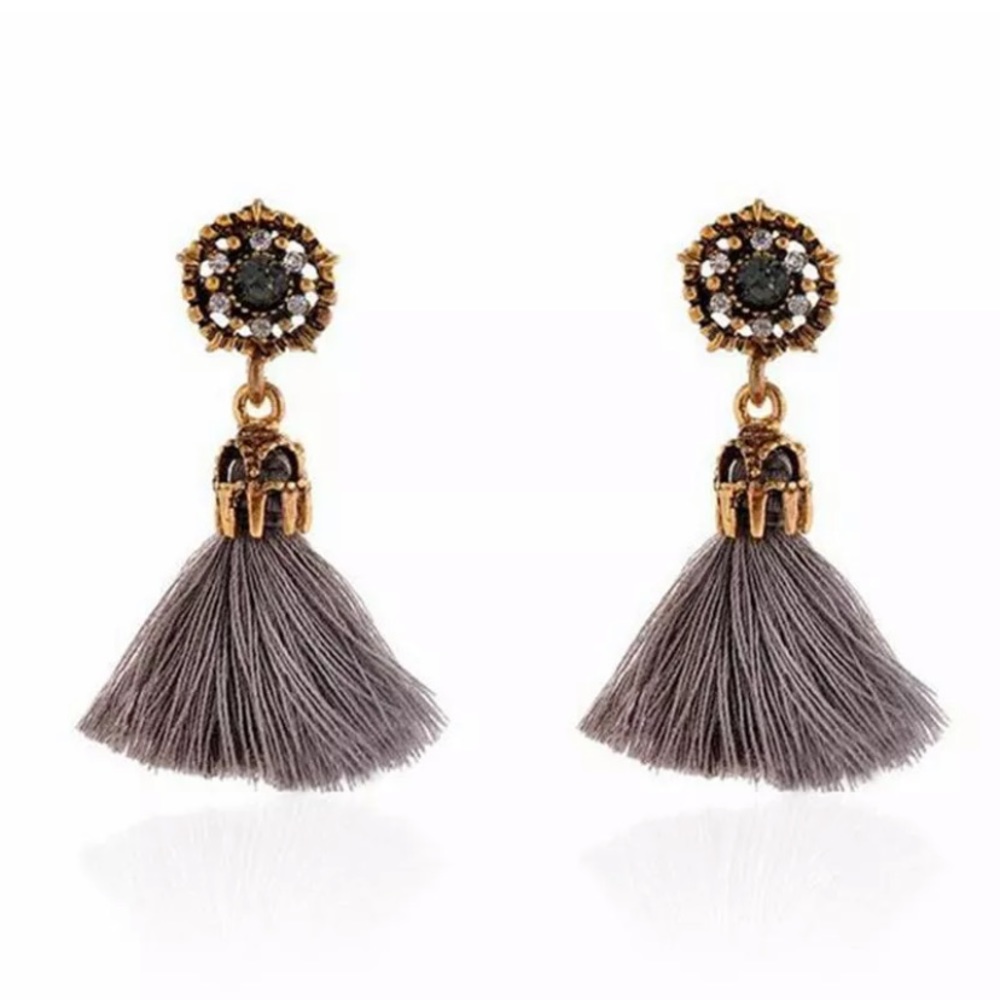 Elegant Crystal Tassel Earrings Long Drop Dangle